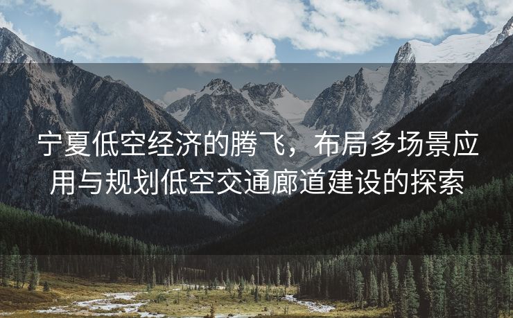宁夏低空经济的腾飞，布局多场景应用与规划低空交通廊道建设的探索