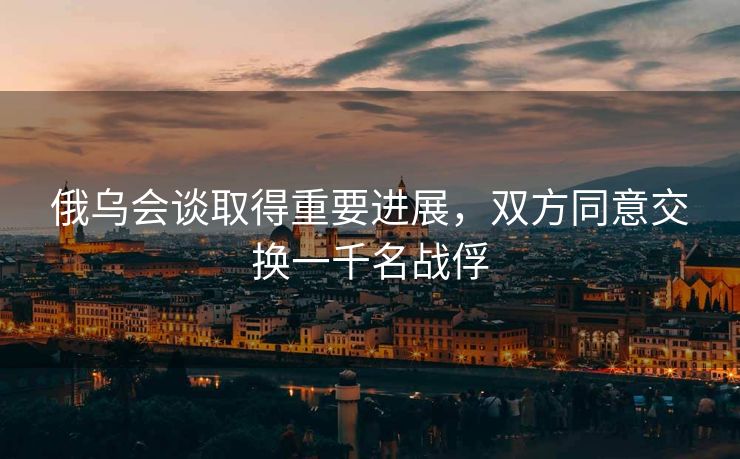 俄乌会谈取得重要进展，双方同意交换一千名战俘