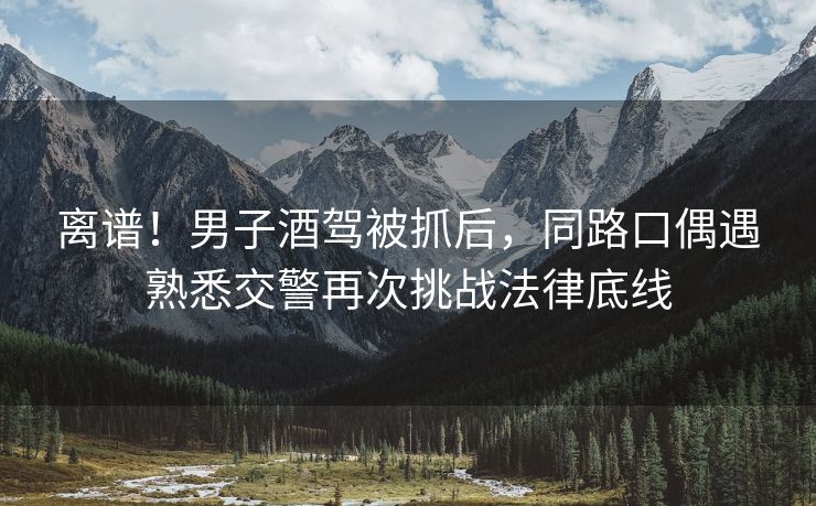 离谱！男子酒驾被抓后，同路口偶遇熟悉交警再次挑战法律底线