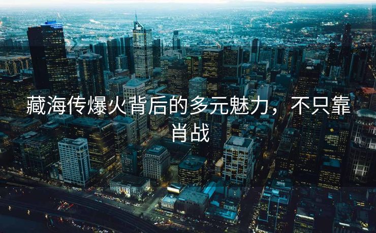 藏海传爆火背后的多元魅力，不只靠肖战