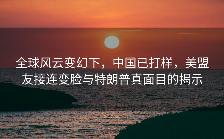 全球风云变幻下，中国已打样，美盟友接连变脸与特朗普真面目的揭示
