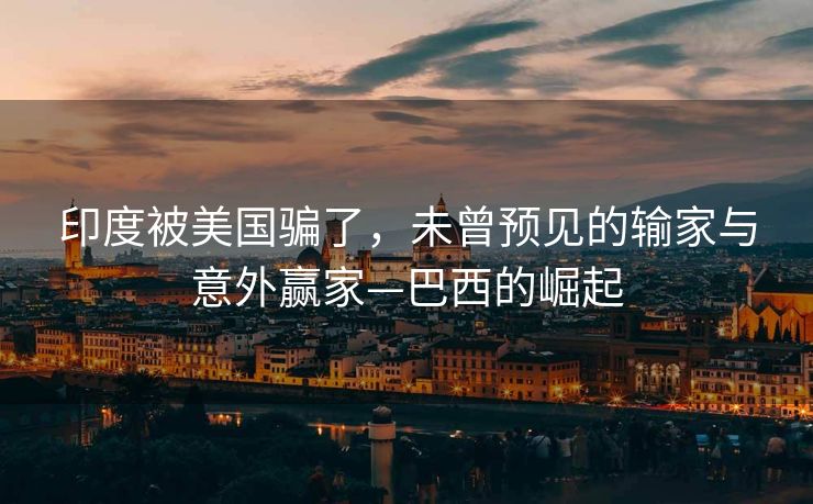 印度被美国骗了，未曾预见的输家与意外赢家—巴西的崛起